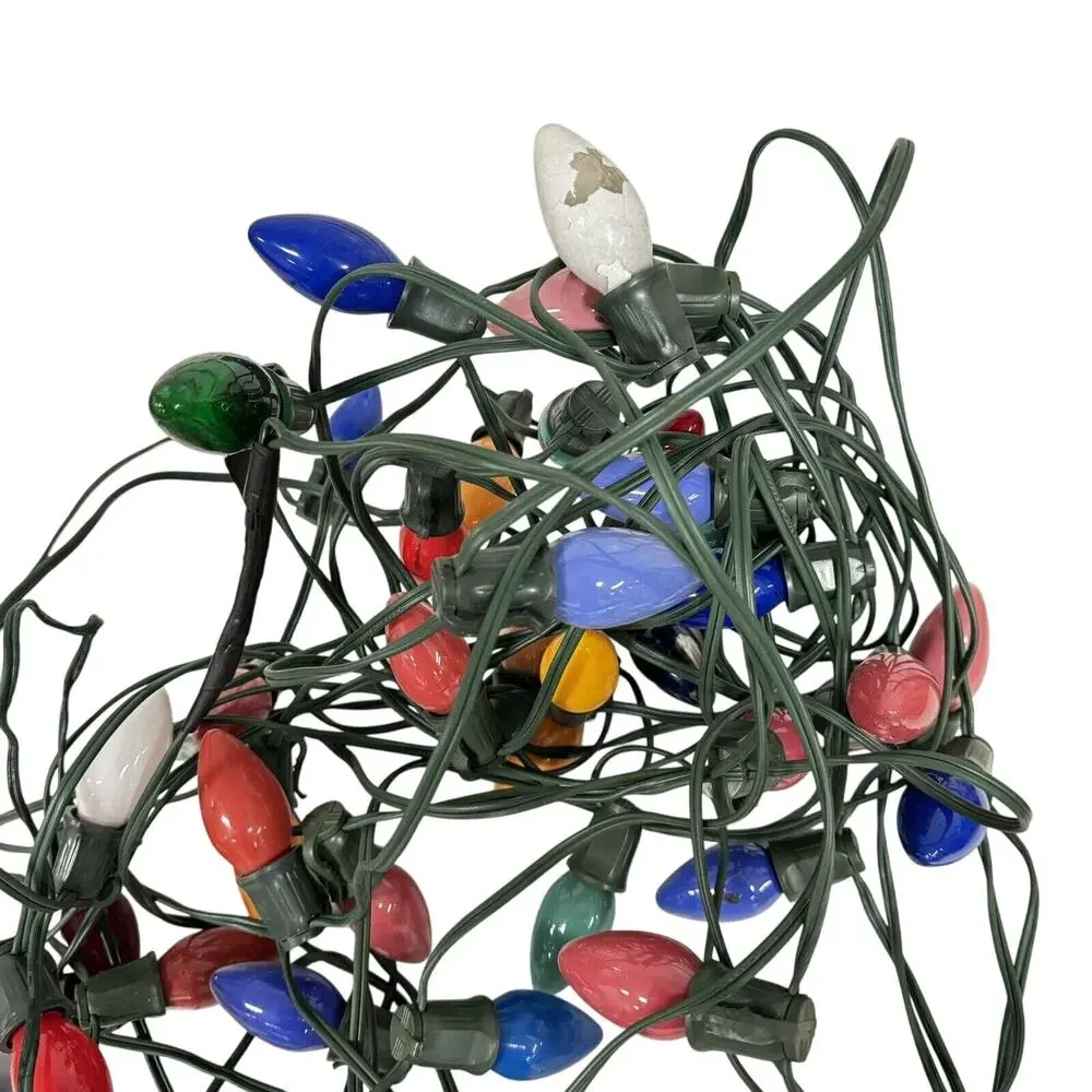Vintage Christmas String Multi Lights Set Of 2 Strands Xmas Decor C9? READ - HBN